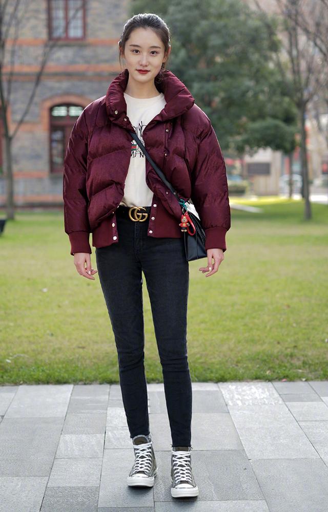 Short-款的羽绒服搭配图片女