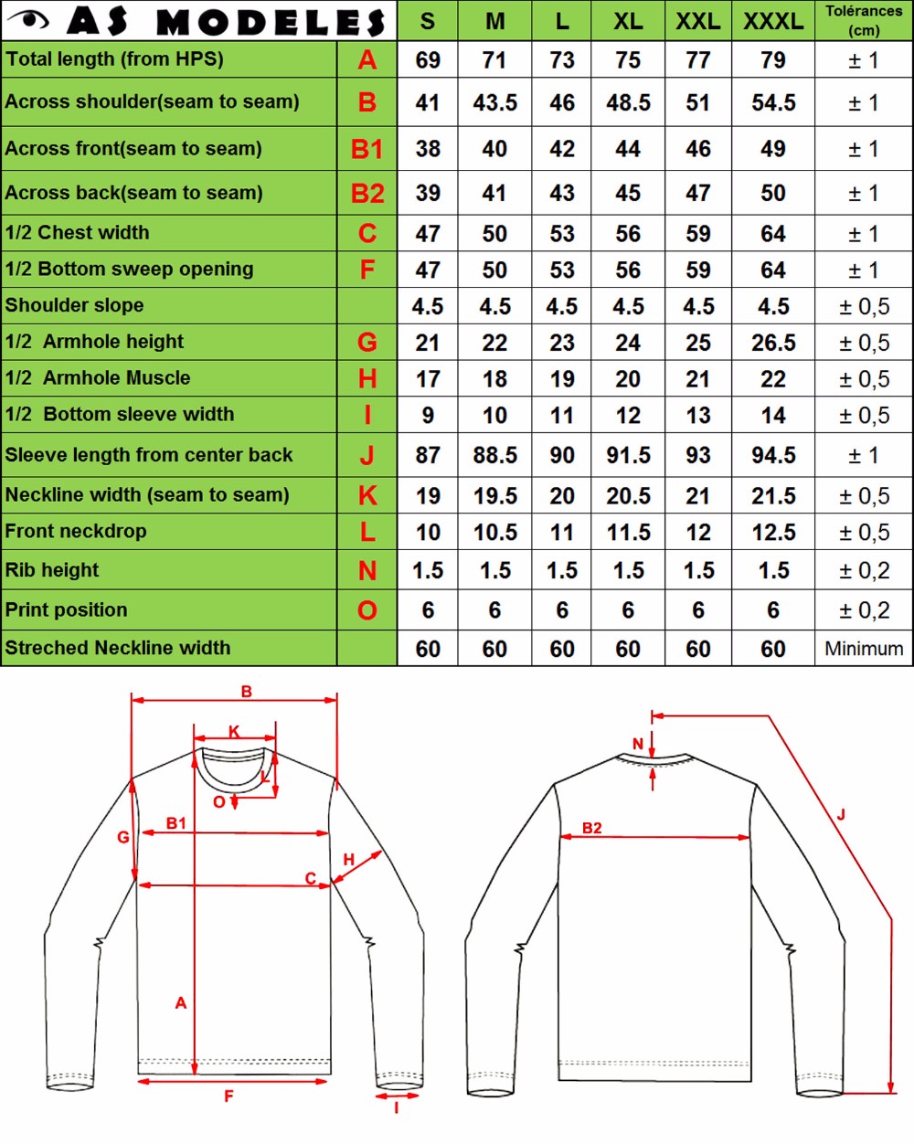 Womens Down Jacket Size Chart