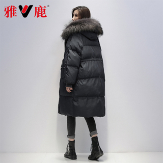 雅鹿女式羽绒服中长款