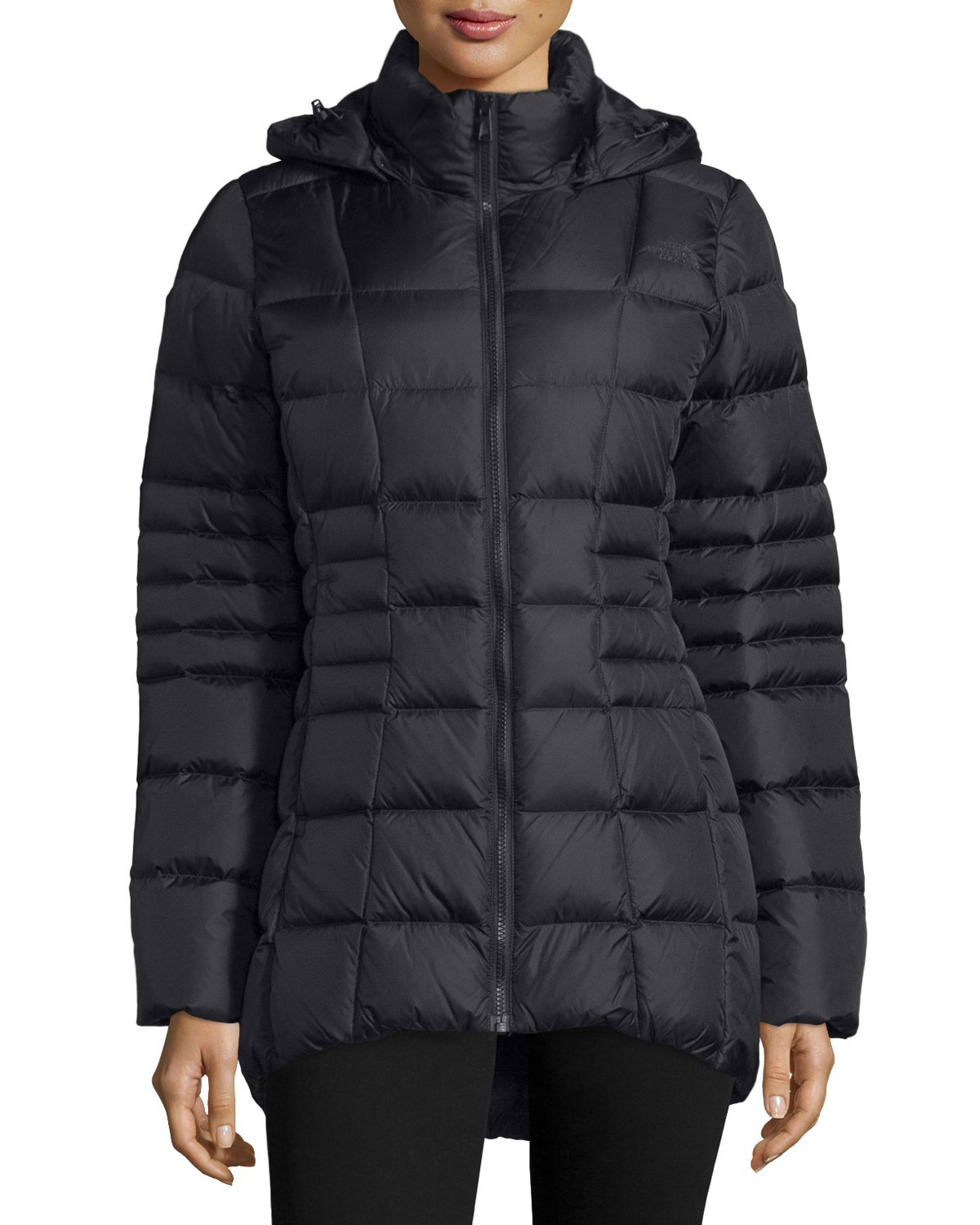 Black Long-Sleeve Down Jacket with a Scarf: A Fashion Staple for Winter