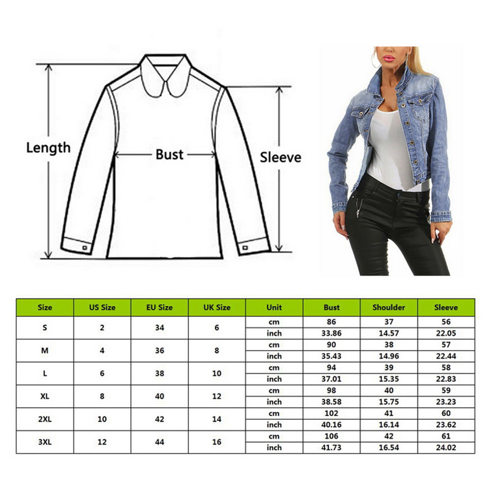 Womens Clothing Down Jacket Size Chart