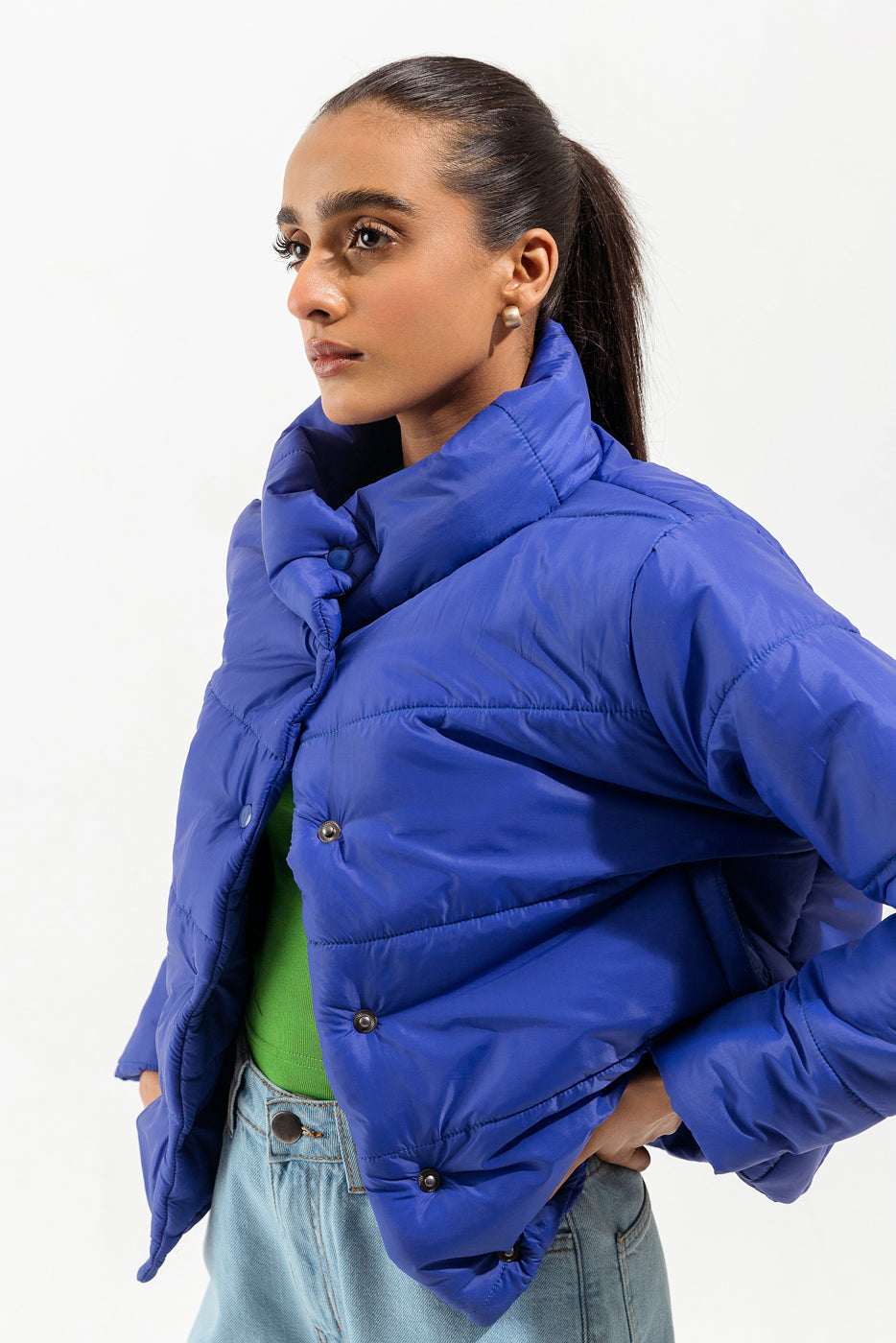 How to Style a Blue Down Jacket