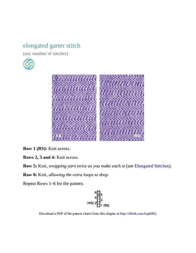 Flat Stitch Scarf Knitting Pattern Diagram