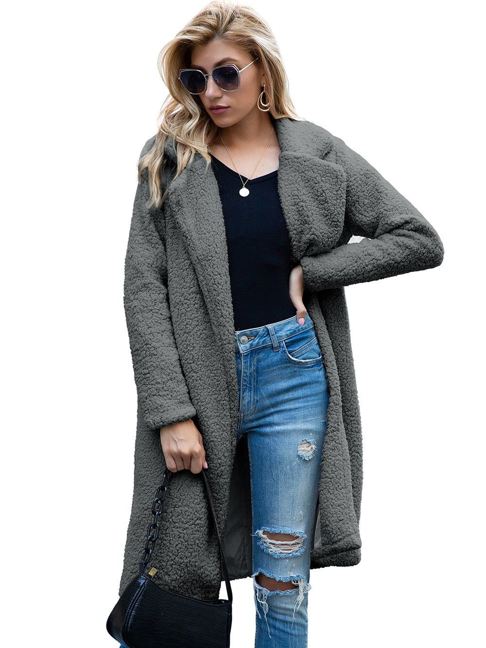 Gray Coat and Scarf: Fashionable Winter Outfit