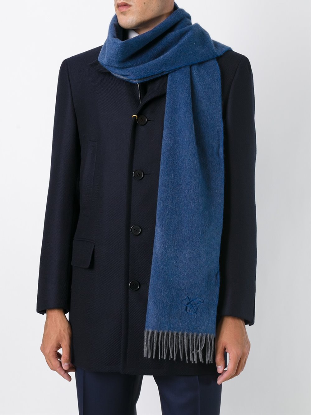 What to Wear as a Scarf with a Blue Coat