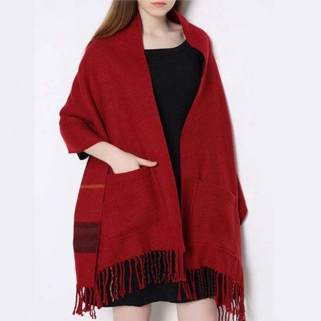 The Colorful Scarf: Complementing a Red Winter Coat