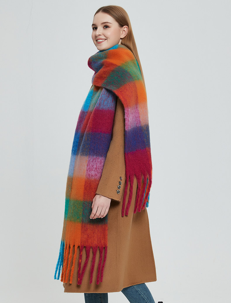 The Colorful Scarf: Complementing a Red Winter Coat