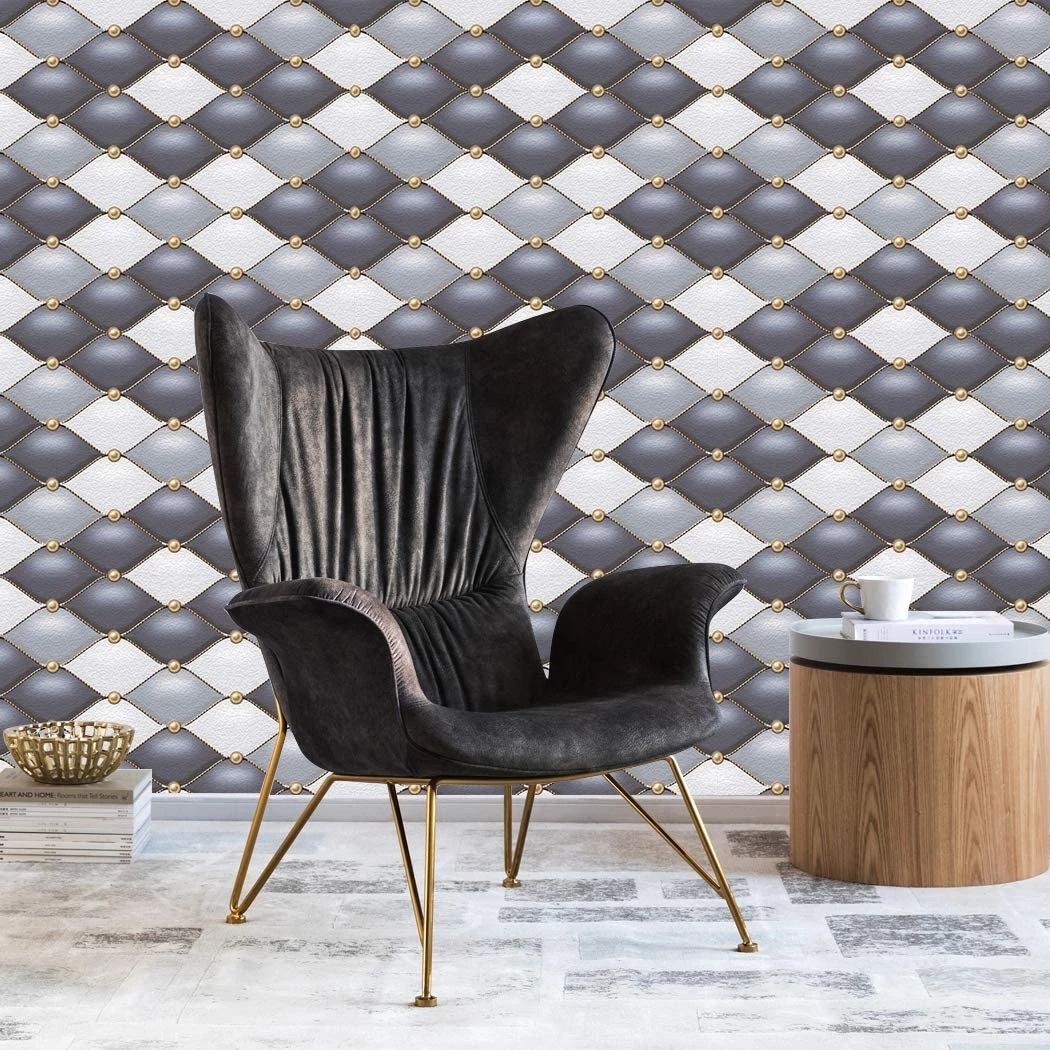 Title: Gray Wallpaper with Curtains Design