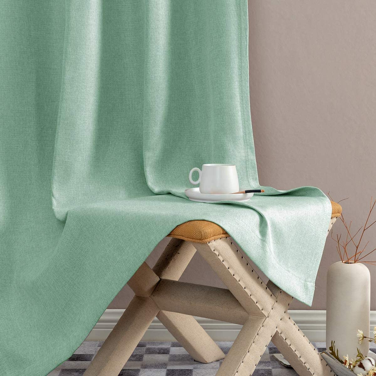 The Perfect Pairing: Light Green Walls and Curtains
