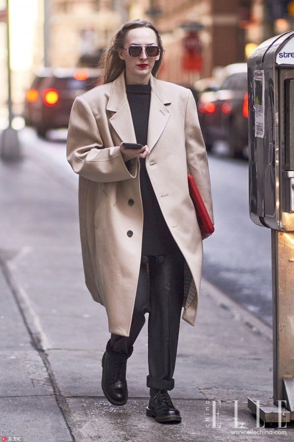 How to style a cloak-style cashmere coat